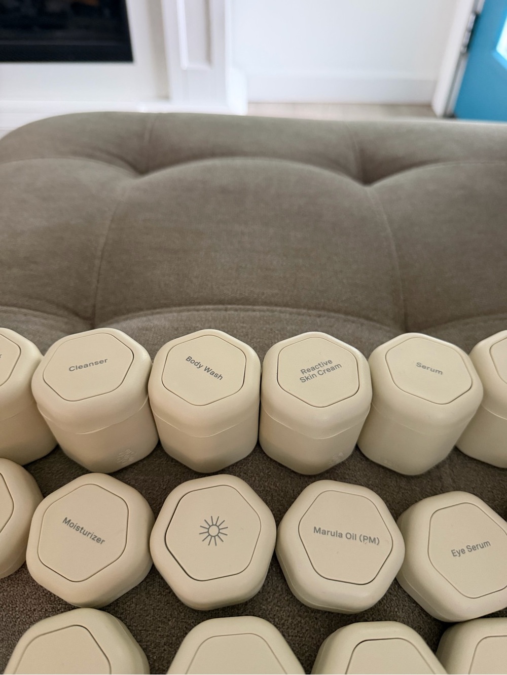 Cadence Day & Night Skincare Organizer Jars in Cream - Picture 6 of 7
